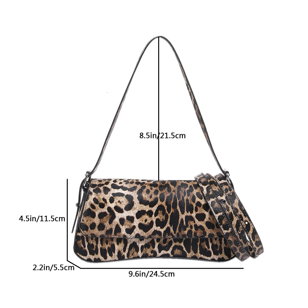 Leopard Print Shoulder Bag Women Cheetah Print Hobo Handbag Purse Vintage Womens Bag Y2K Handbags Clutch for Work Travel 250324