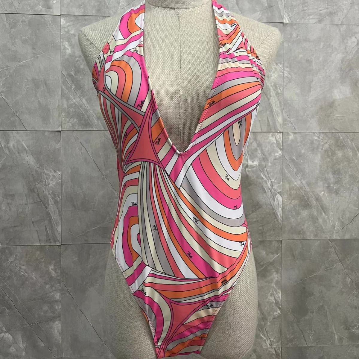 Women's Swimwear 2025 Striped Bikini Scarf Beachwear Women Swimsuit Three Piece Of Bathing Suit Thong