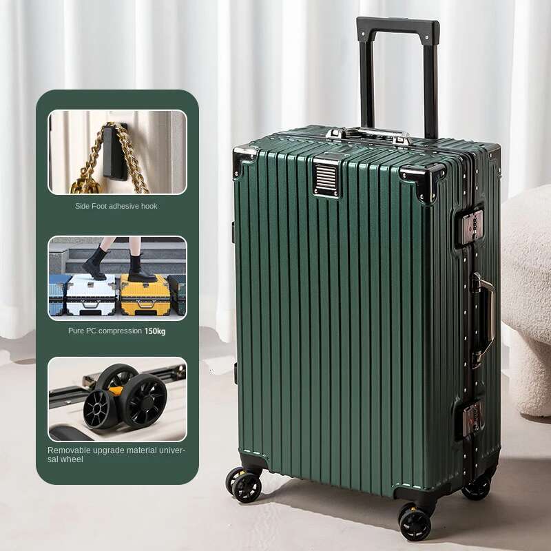 New Aluminum Frame Large Capacity Suitcase on wheels 20/22/24/26/28/30 Inch Trolley Case Password Boarding Box