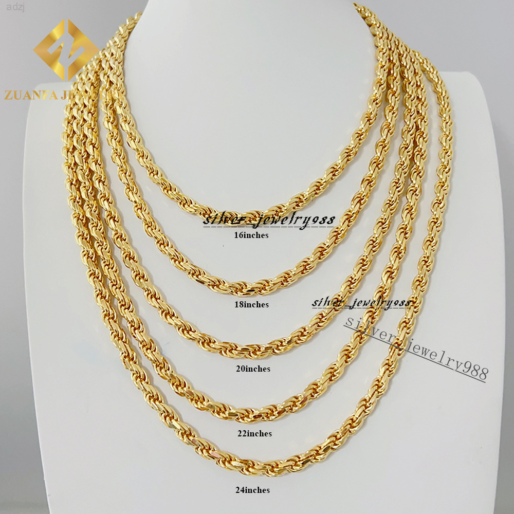 Mens Italian Heavy Chain 925 Sterling Silver Moissanite Diamond Cut 6mm Width Rope Chain Necklace for Men