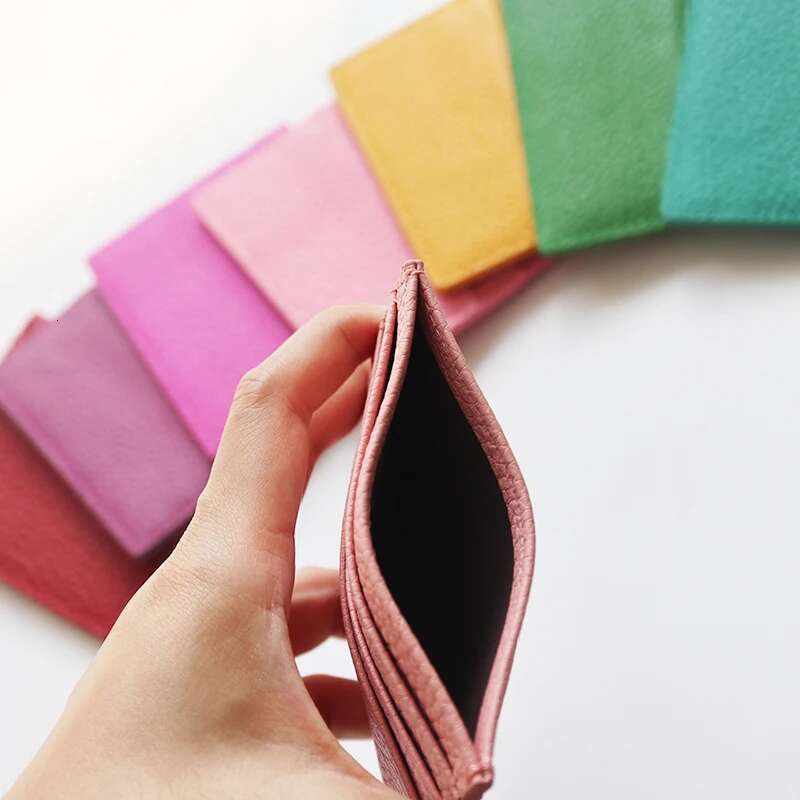 Genuine Leather Holder Woman Custom Name Designer Slim Card Wallet Man Engrave Initials Business Coin Purse