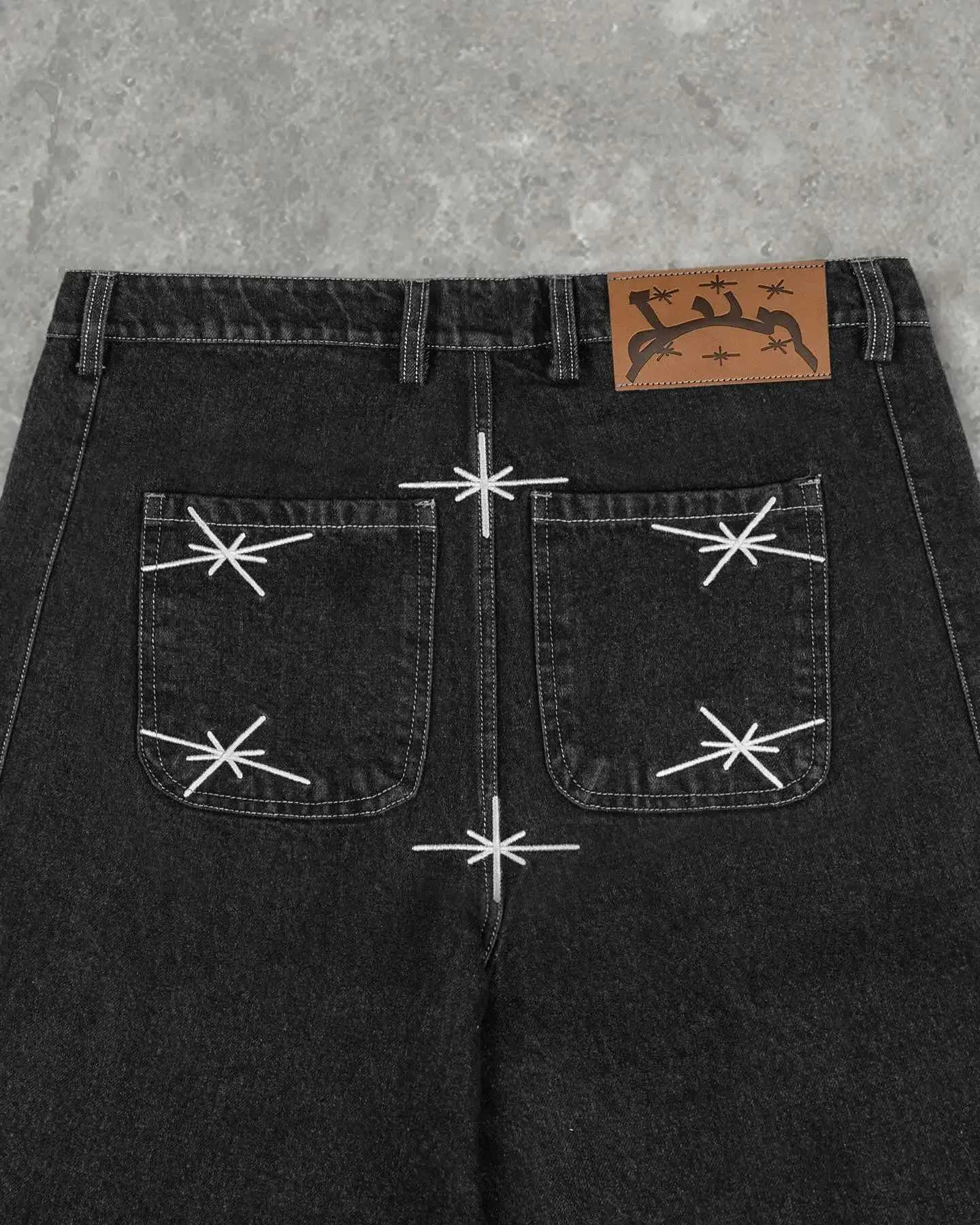 American Retro Cross Geometry Patchwork Embroidered Denim Shorts Men and Women Baggy Casual Gym Washed Shorts Y2k Jorts Clothing T250603