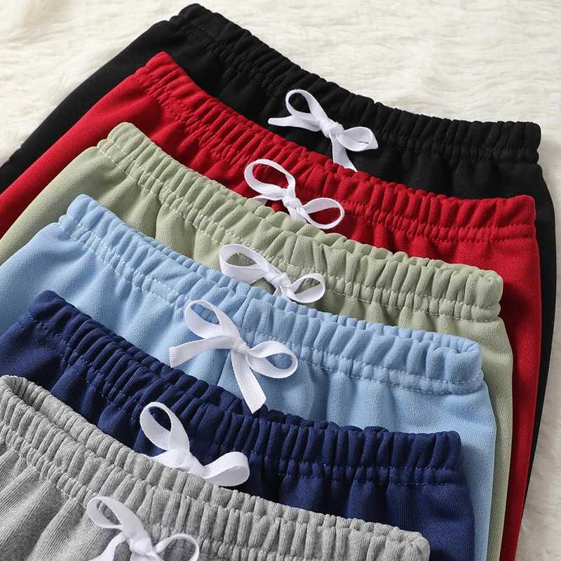 /3 pieces of childrens basic clown shorts boys casual sports lace up pants girls fashionable and comfortable multi-color combination hot pants W250324