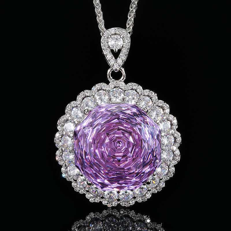 Popular hot item new Zhuangsheng Jewelry copper base gold-plated rose cut light set, female lead stone 18mm