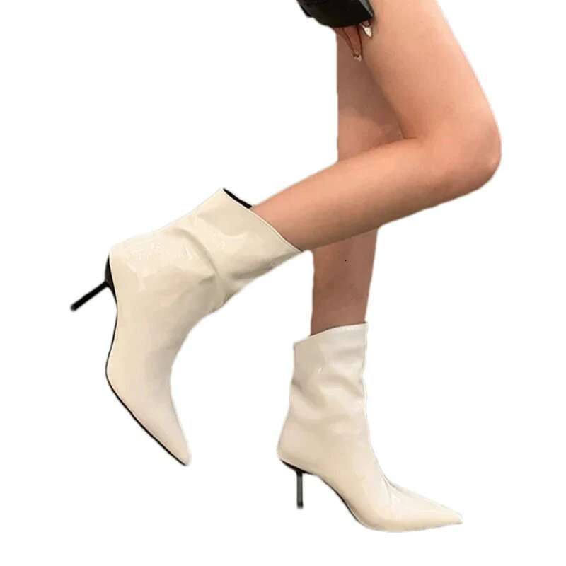 New High Heels Ankle Sexy Pointed Toe 2024 Winter Fashion Boots Women Shoes Pumps Casual Mujer Botas