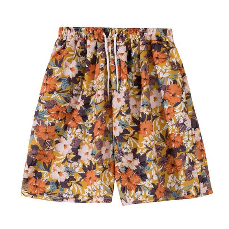 Mens Summer Hawaiian Beach Printed Pants Swimming Quick drying Shorts Loose Home Leisure Breeze Fashion Seaside Holiday Shorts W250324