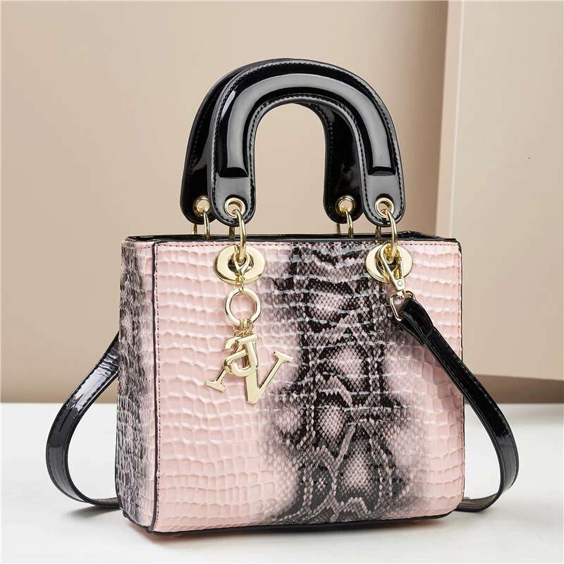 Fashion Gradient High-Grade Alligator Print Women's Handbag, Texture All Matching Travel Single Shoulder Crossbody Bag