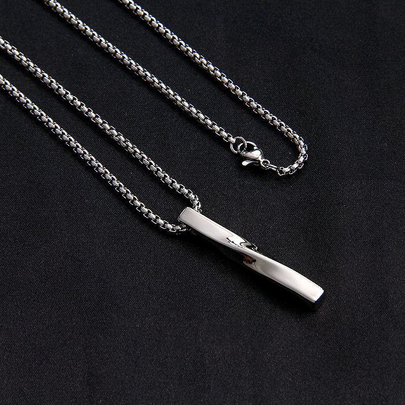 Rock Wolf Tide Simple Spiral Pendant Personalized Stainless Steel Titanium Necklace Creative Punk Men's Iced Out Rapper necklaces