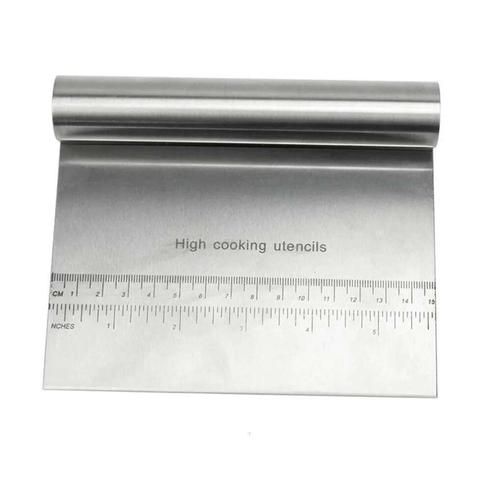 Stainless Steel Dough Pastry Scraper Pizza Cutter Chopper with Measuring Multipurpose Cake Bread Separator Scale Knife