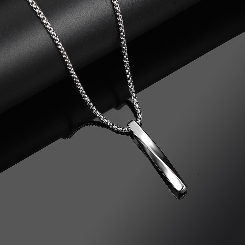 Rock Wolf Tide Simple Spiral Pendant Personalized Stainless Steel Titanium Necklace Creative Punk Men's Iced Out Rapper necklaces