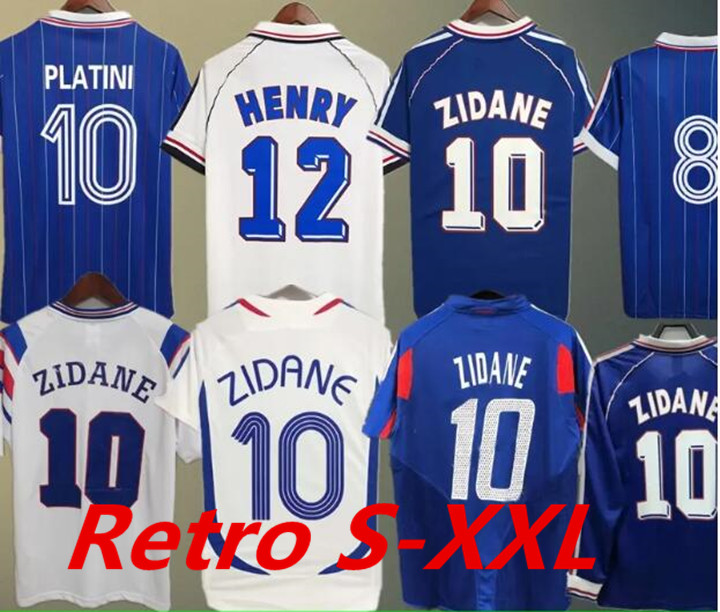 1998 2002 RETRO Freeench soccer jersey VINTAGE ZIDANE HENRY MAILLOT jerseys 1996 2004 Football Jerseys shirt Trezeguet away finals 2006 white 2000 999