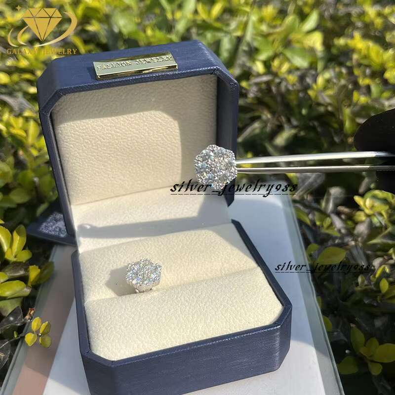 Jewelry Wer Stud Earrings D VVS Sier Pass The Dia Tester Moissanite Earring Women Men