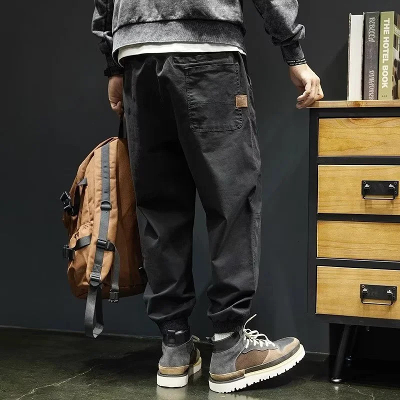 Autumn Drawstring Hip Hop Jogger Mens Cargo Pants Casual Bagged Street Sports y2k Harem Trouser Hombre Pantalones 250322