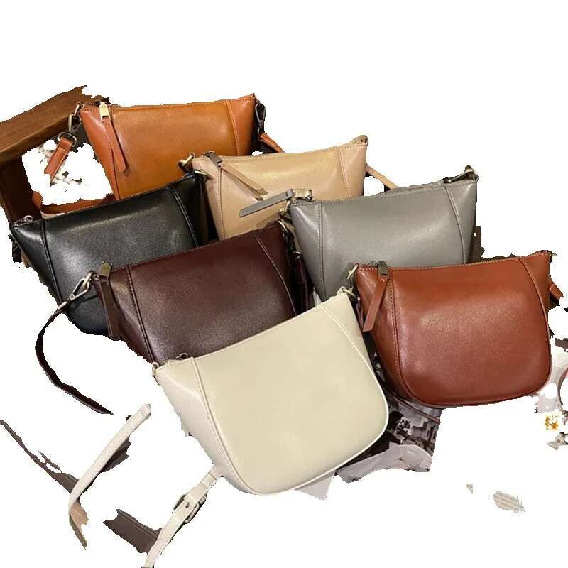 Hifashion Cowhide Genuine Leather Saddle Small Shoulder Bags For Women 2025 Designer Crossbody Purse Cute Ladies Handbags