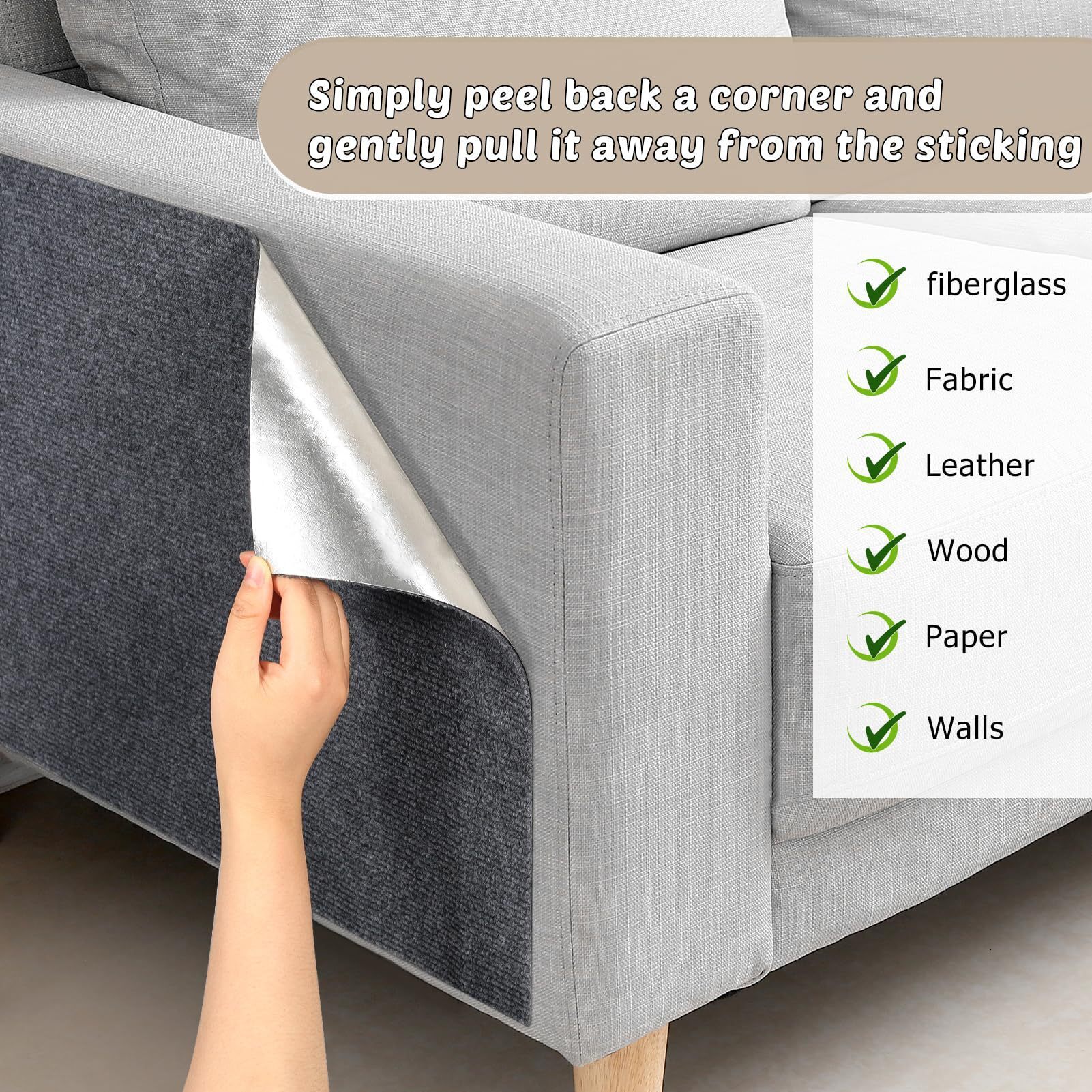 Trimmable Cat's Paws Self-adhesive Carpet Mat Wear-resistant, Scratch-resistant Suitable Wall Stickers Furniture Steps Posts Anti Cat Scratch