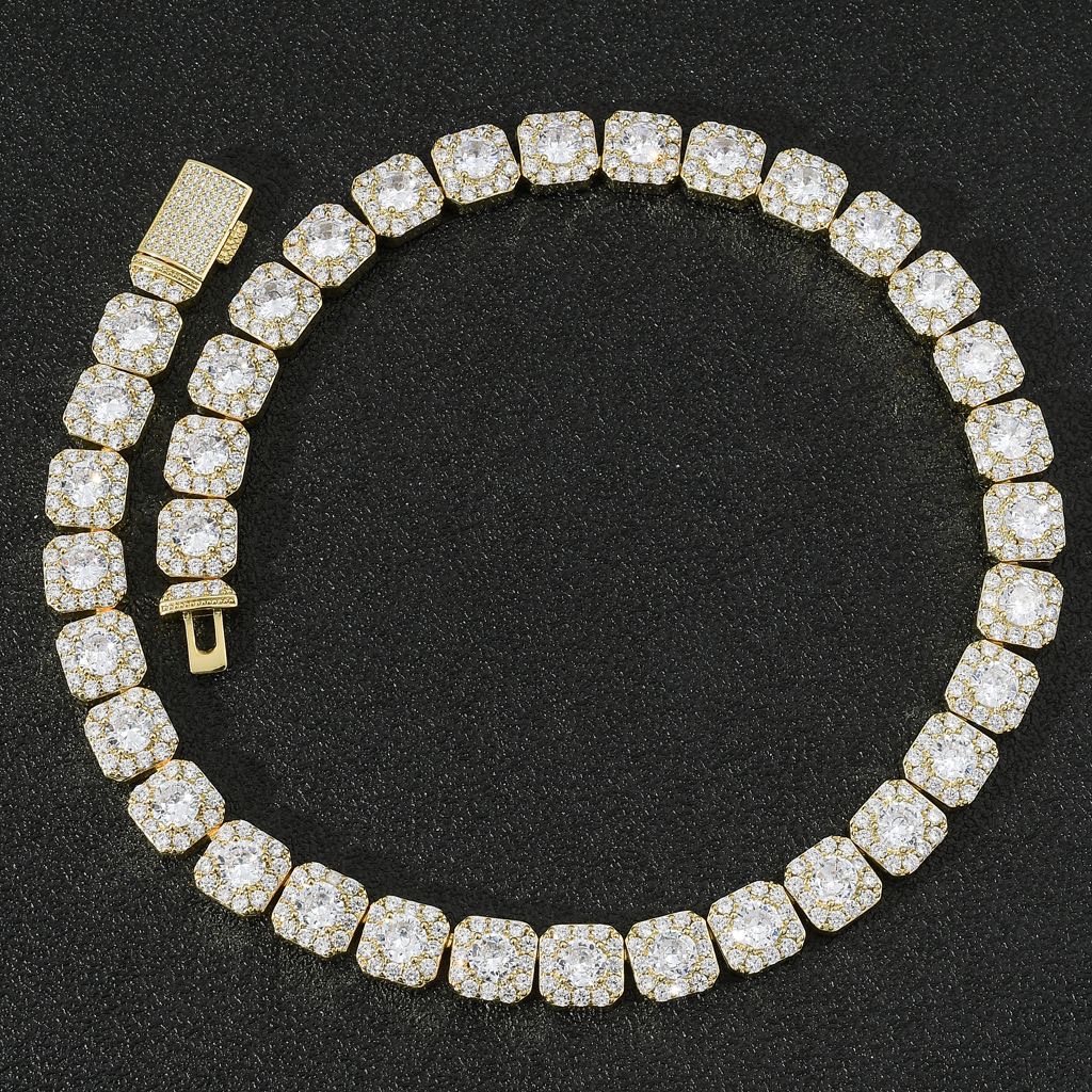 By testing vvs designer Ice out Sier Moissanite k High quality Hip Hop Jewelry for men sugar cube chain