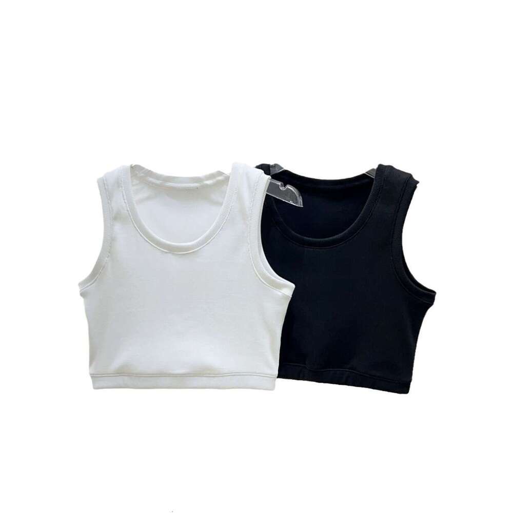 Short Solid Color Embroidered Suspender Fashionable Slimming Thread Vest For Women B5