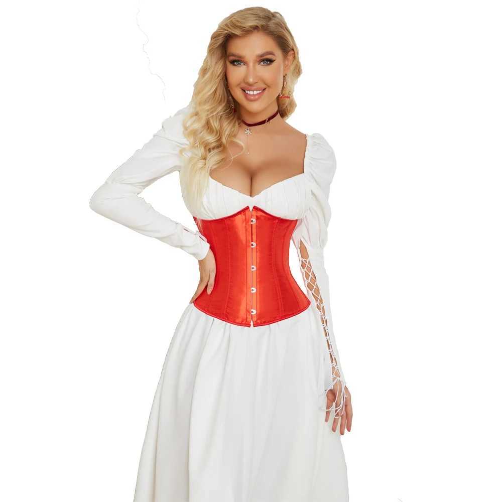 Satin underwear tight corset without cup Bustier ultra-thin fit waist belt decal shape W250325