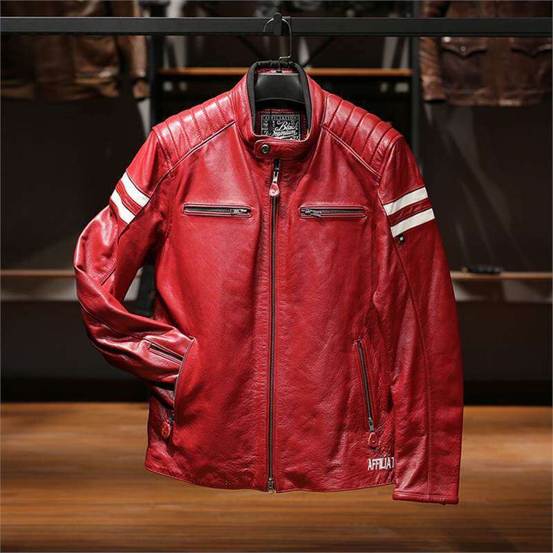 Leading Layer Cowhide Men's 80 Harley Two Bar Motorcycle Leather Jacket