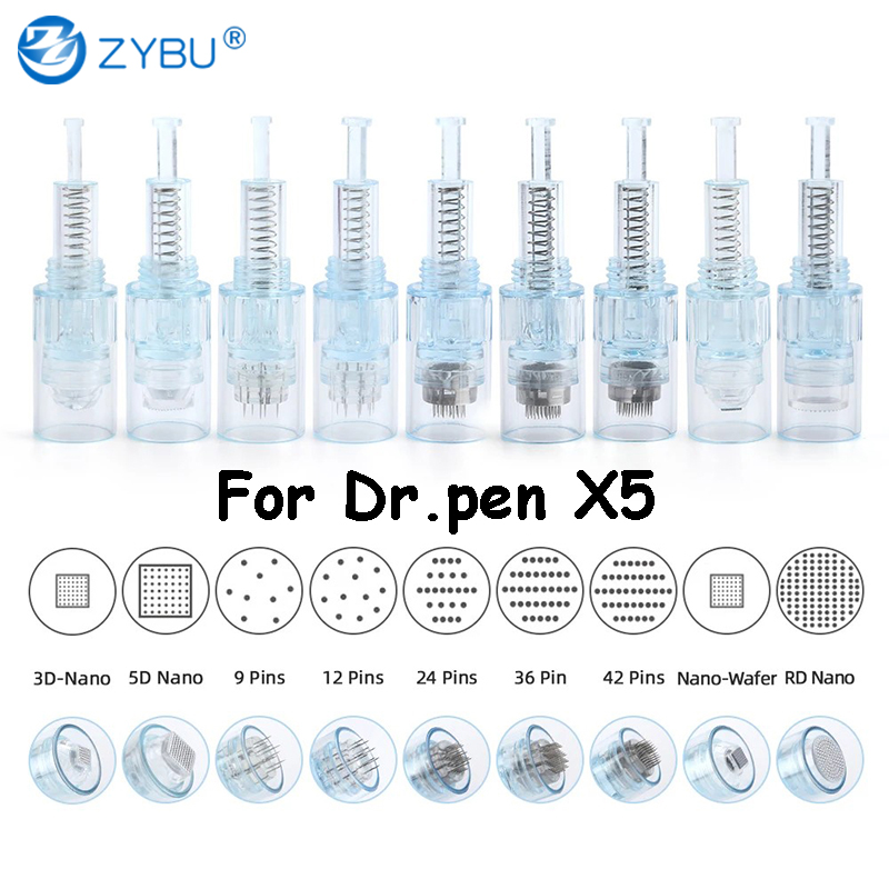 50pcs Screw Dr.Pen X5 Derma Pen Needle Cartridges 9/12/24/36/42/nano pin MTS Tattoo Tips For Electric Auto Microneedling Therapy Dermapen Replacement 