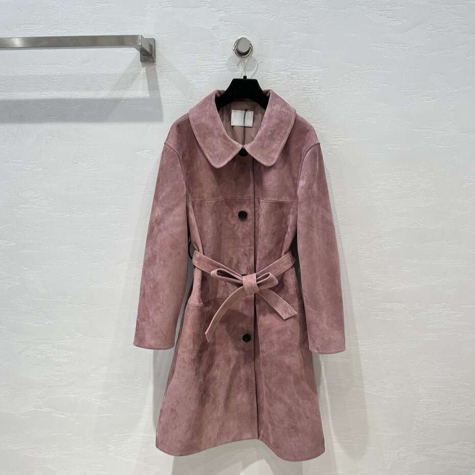 Early Autumn New Retro Temperament Maillard Collar Suede Windbreaker Pull Style Versatile Jacket B5
