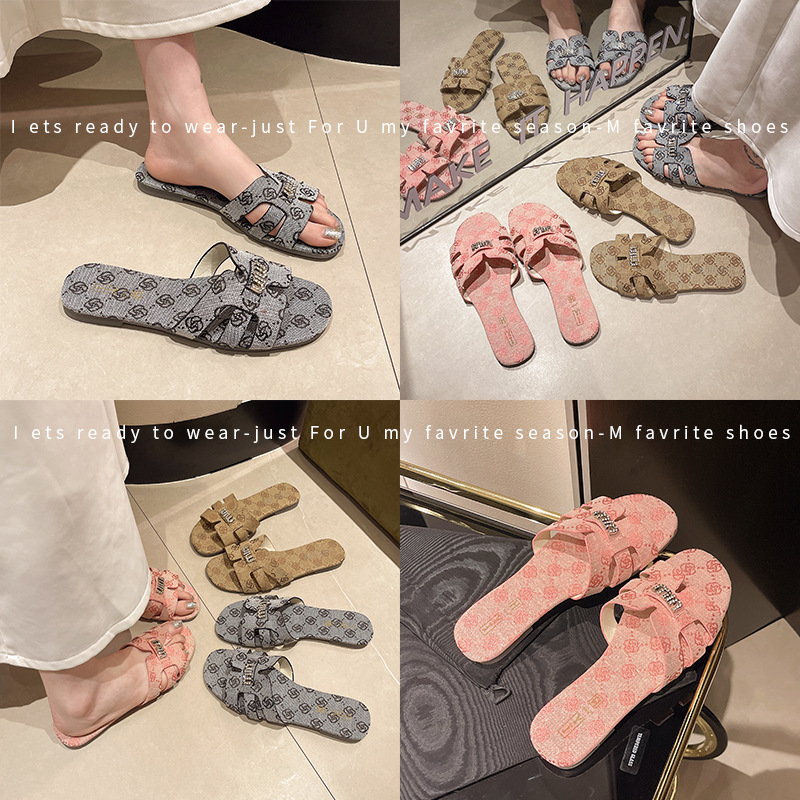 2025 hot new free shipping designer slippers for womens flat slippers grey pink khaki Summer new beach slippers size35-40