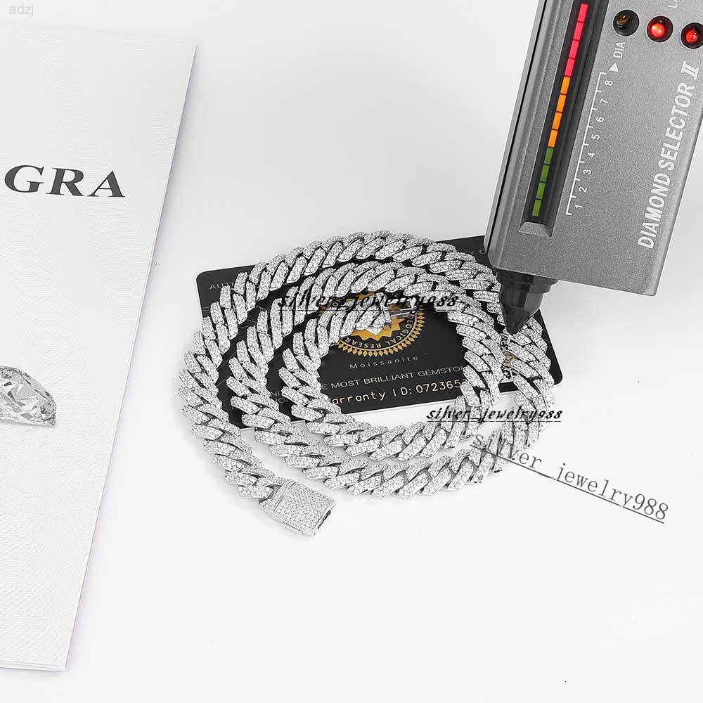 High Quality Mens Hip Hop Jewelry 925 Sterling Silver Vvs Moissanite Cuban Link Chain Pass Diamond Tester Iced Out Necklace