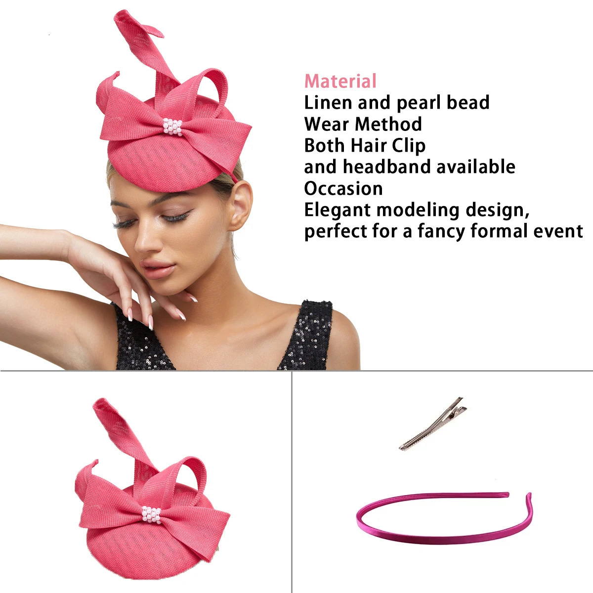 Charm Hat Wedding Church Headpiece Pearl Official Event Tea Hat Kentucky De Competition Millionaire Cocktail Hat 250322