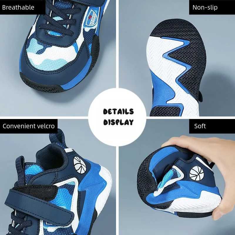 Camouflage childrens tennis fitness and leisure sports shoes boys and girls basketball climbing coach teenagers 4-season jogging shoes W250324