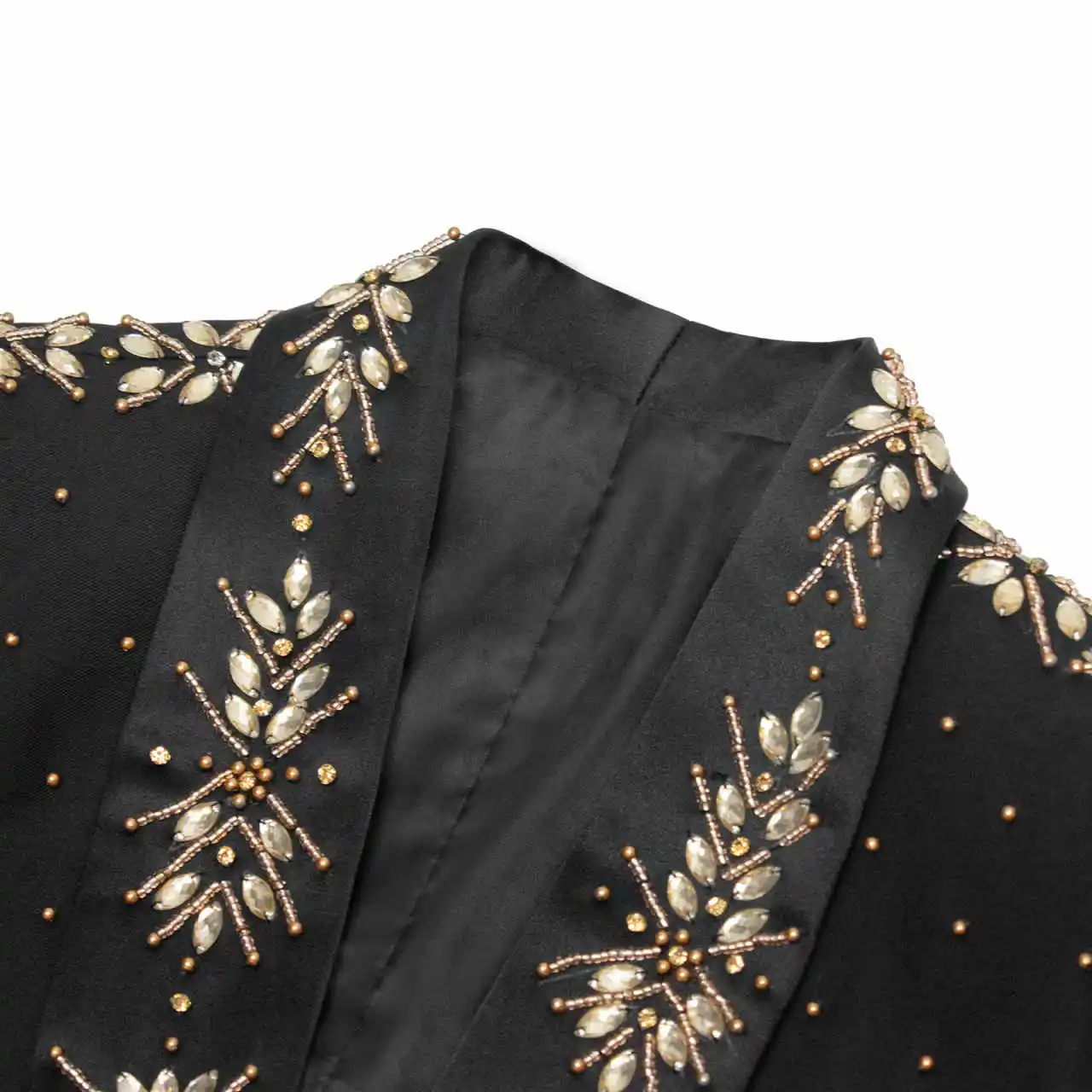 Royal Wedding Tuxedos Beaded Crystal Men Suit Shawl Lapel 1 Piece Set Jacket Formal Party Business Blazers Customized