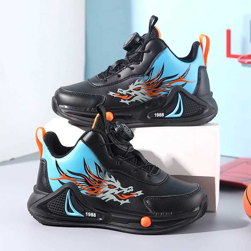 Childrens basketball shoes boys casual sports shoes dragon print fashion childrens sports shoes Tenis shoes lightweight basketball coaching machine W2