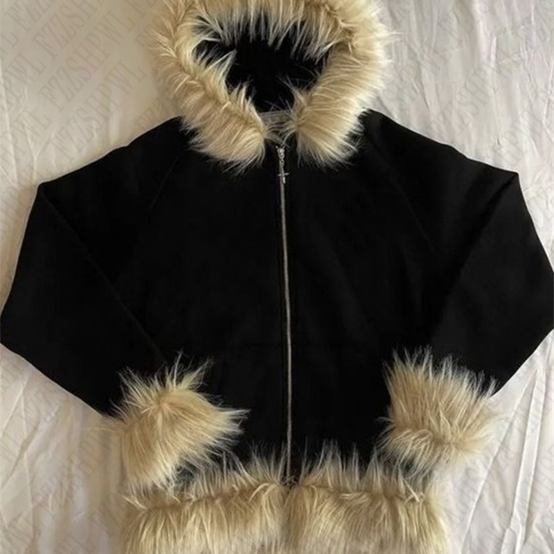 Solid Color Plush Heavy Duty Hoodie Casual Fashion Y2K Top Emo Girl Urban Rock Aesthetic Pure Cotton Retro Street Womens Hoodie 250324