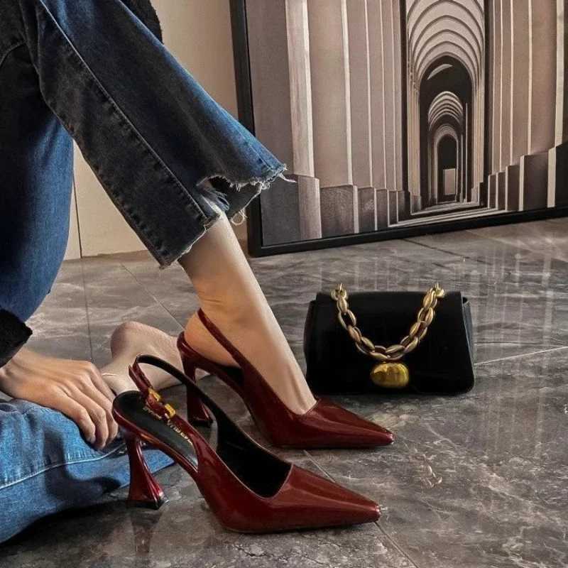 Sharp Pointed Wen Shoe 2025 Fashion New Wen High Heel Versatile Simple Single Shoes Trendy Temperament Wens Sandals Z250326