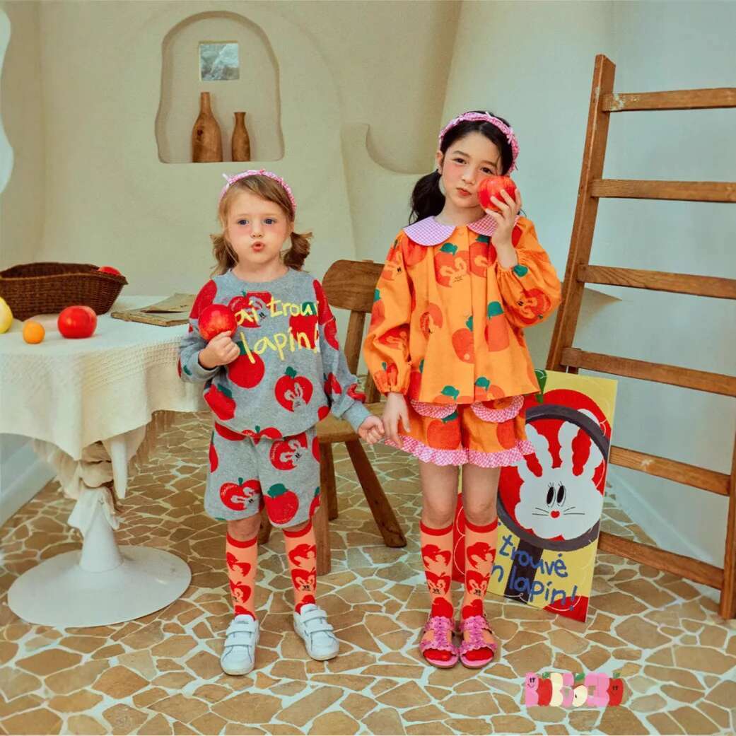 Ddmyshoesvip Sportswear Spring New Printed Fashion Boys Hoodie Shorts Set Pure Cotton Sweet Girls Shirt Children S Wear