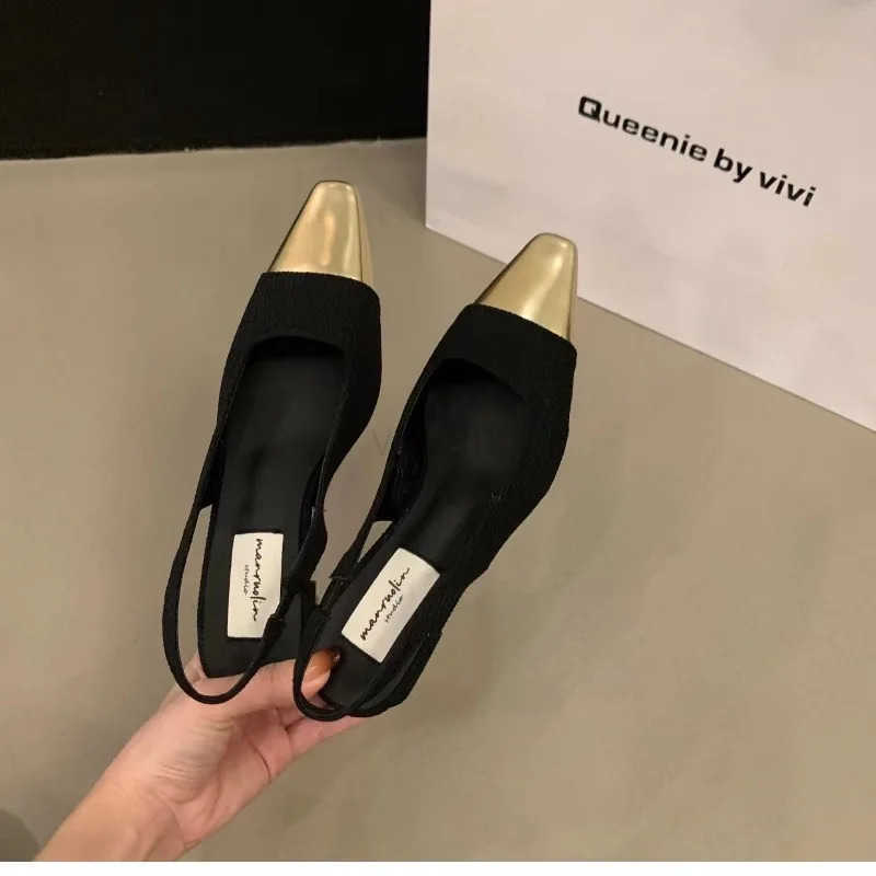 Fashion Wens Shoes Wens Dress Shoes Mid Heel Wedding Sandals All Matching Pointed Princess Shoes Z250326