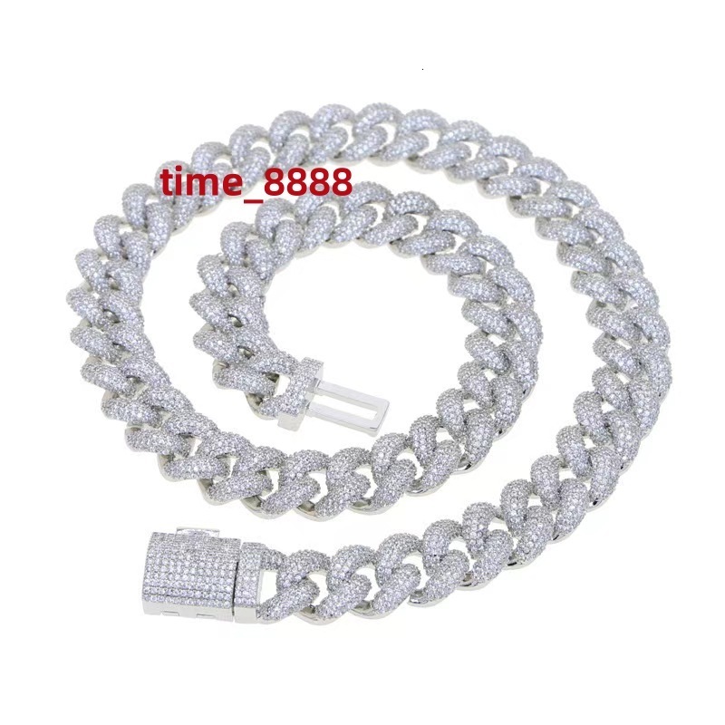 Fashion Jewelry Hip Hop Style Cuban Necklace European and American Mens Hip Hop Diamond Set Necklace