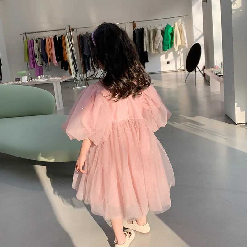 Dress O-neck short sleeved knee length embroidered comfortable design soft and fashionable modern spring and summer for children and girls W250326