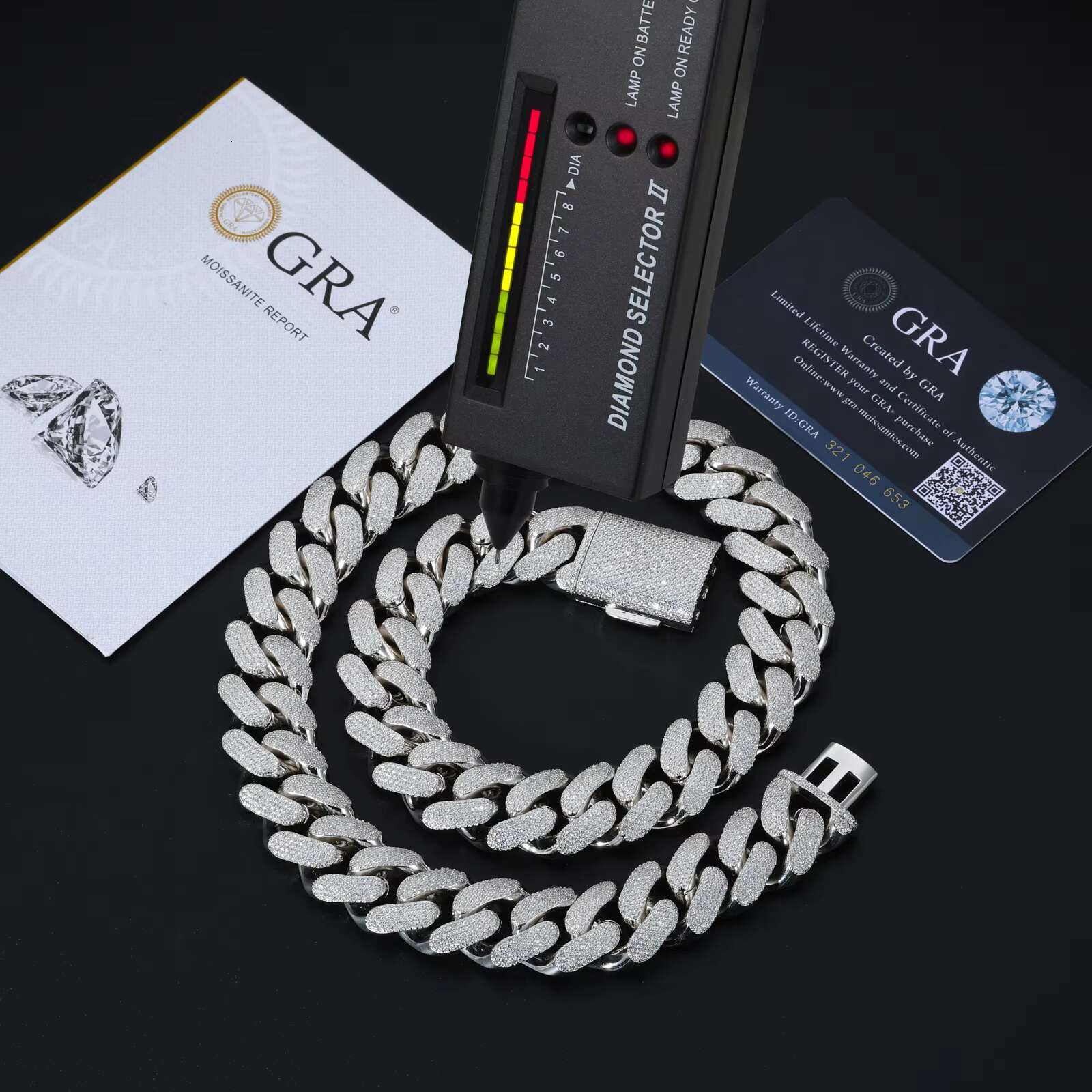 20mm Chunky Hip Hop Jewelry Necklace Custom 925 Sterling Silver 5 Rows Vvs Moissanite Diamond Cuban Chain for Men