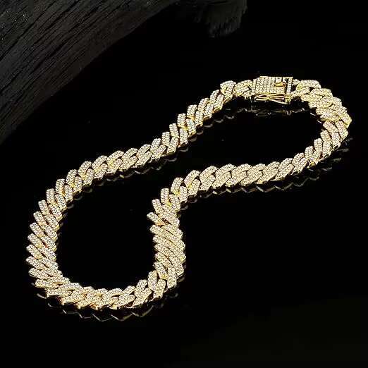 Factory Various Styles Diamond Moissanite Cuban Link Chain Necklace Bracelet Hip Hop Moissanite Necklaces
