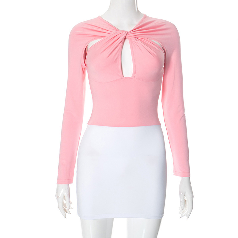 2025S Fashion Designer Q DS Women S Autumn Winter Contrasting Sexy Pullover With Hollowed Out Cross Collar And Hip Hugging Short Dress