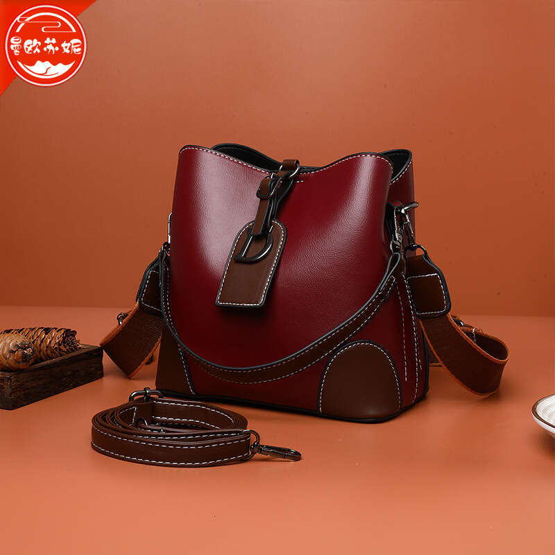 Suni's niche light luxury women's high-end texture bucket bag, 2025 new fashionable single shoulder crossbody bag