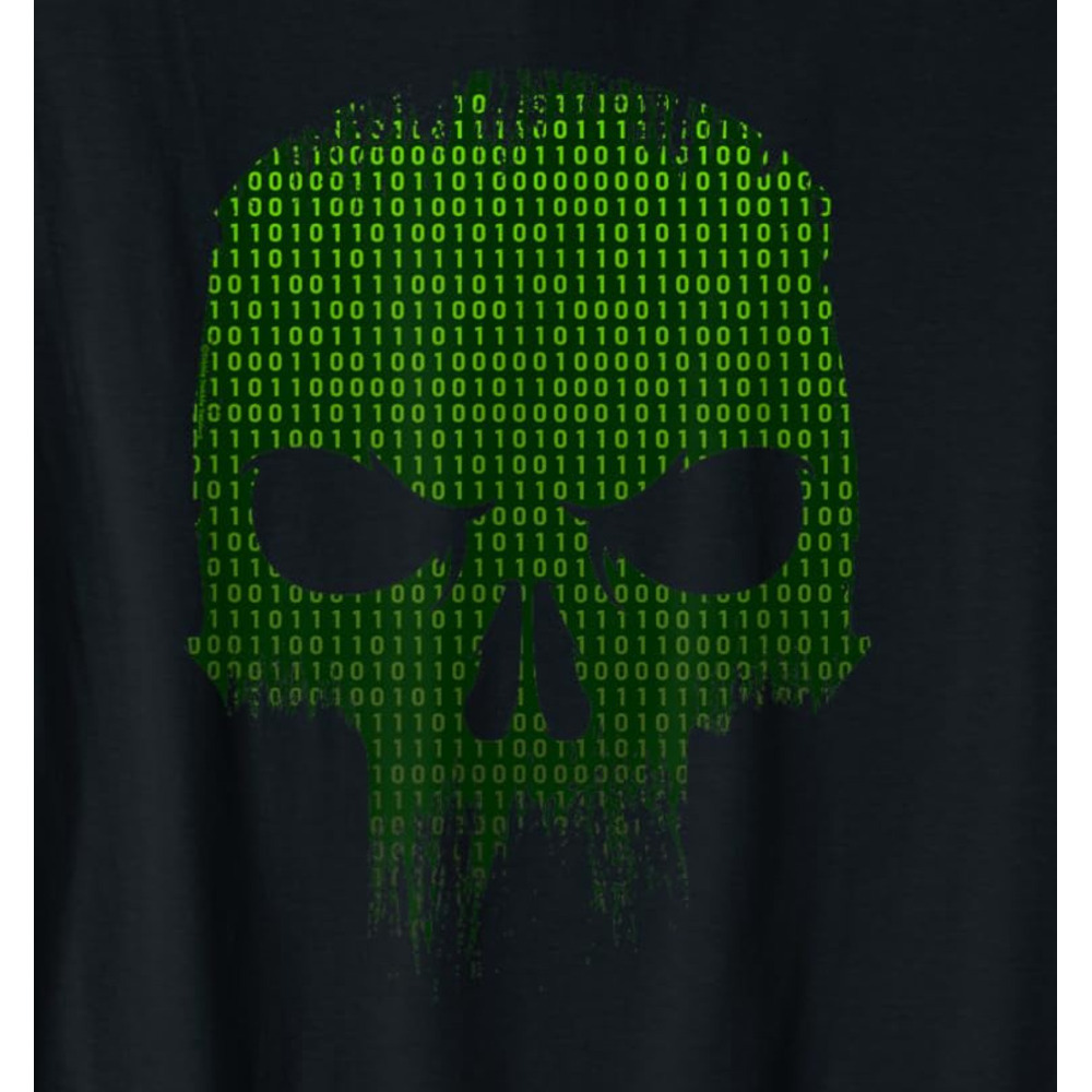 T shirt for Mens Binary Code Skull Computer Programmer Developer Tech Geek Graphic Tee Casual Tops Clothes Short sleeve cool