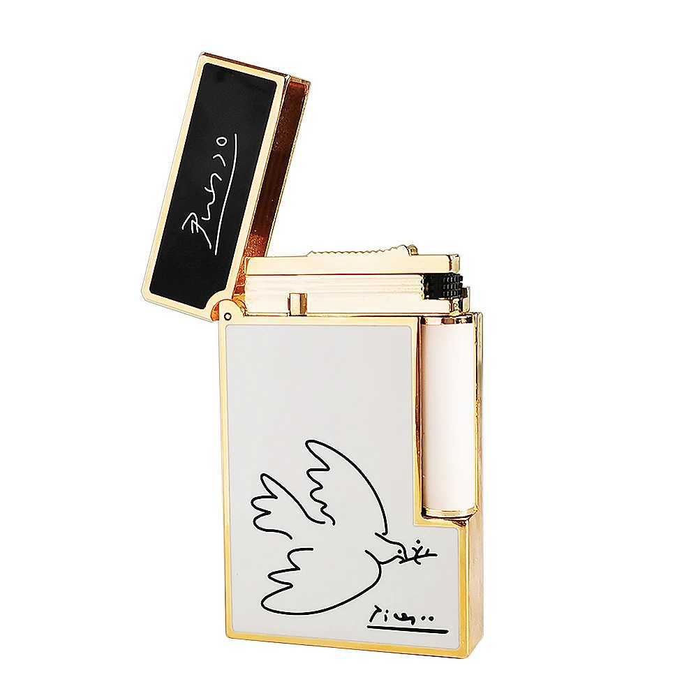 New Gas Lighter Picasso Dove Cigarette Lacquer Copper Accessory Cigar Tobacco Smoking Men Gift Limited Edition CollectionC250326
