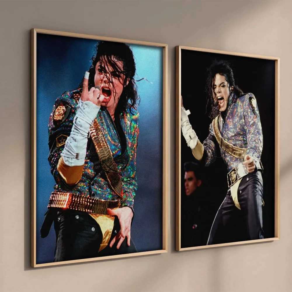 80s Pop Singer Michael Jackson Poster Aesthetics Music Album Cover THRILLER Scream Cat Canvas Print for Wall Art Home Room DecorC250326
