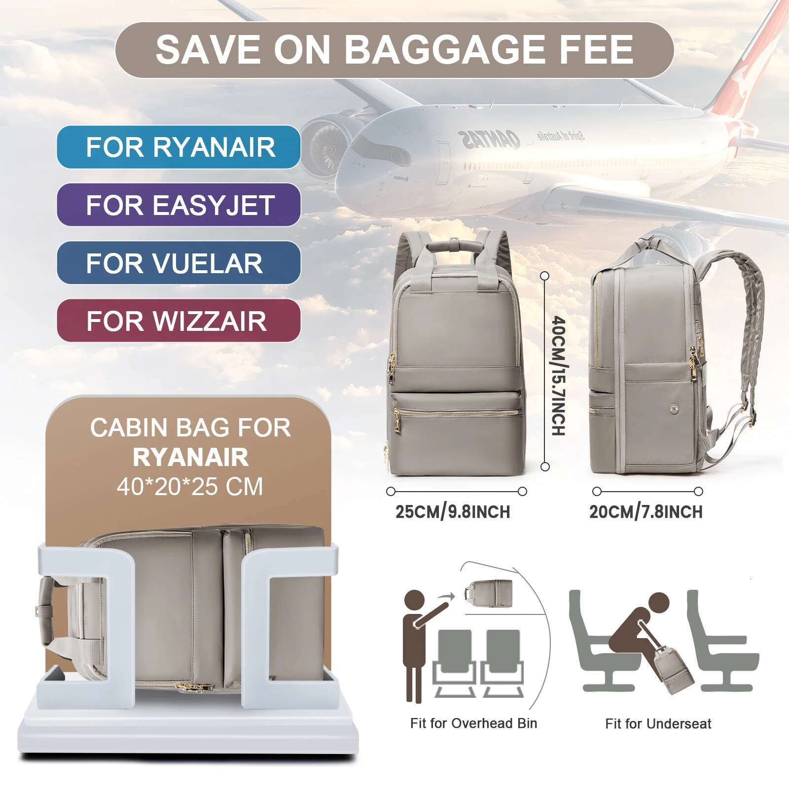 Ryanair 40X20x25 Travel Carry-Ons Leisure Hand Lage Fashion Backpack Laptop Bag Women, Gifts For Women