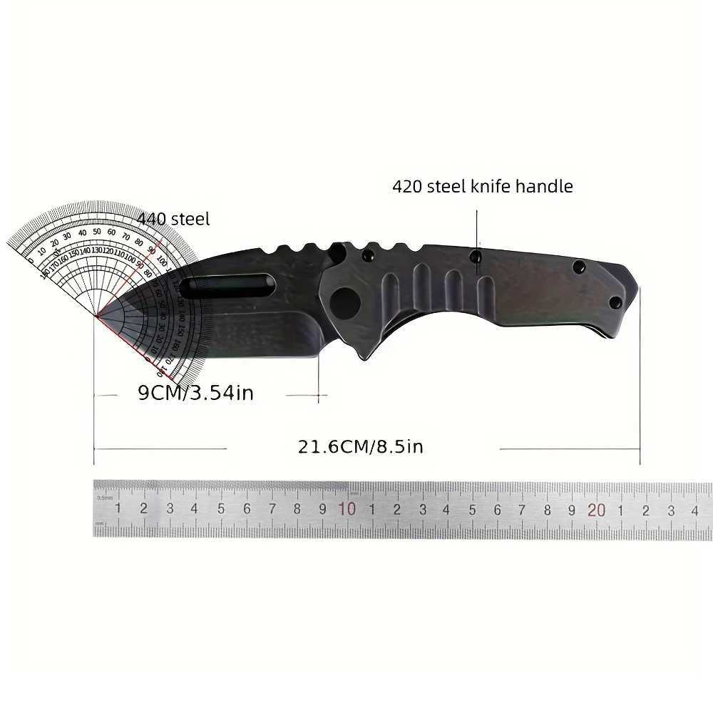 Pocket Folding Knife D2 Steel Full Blade Handle Outdoor Camping Hunting Knife Portable EDC Flip Safety Agent KnifeXJ250326