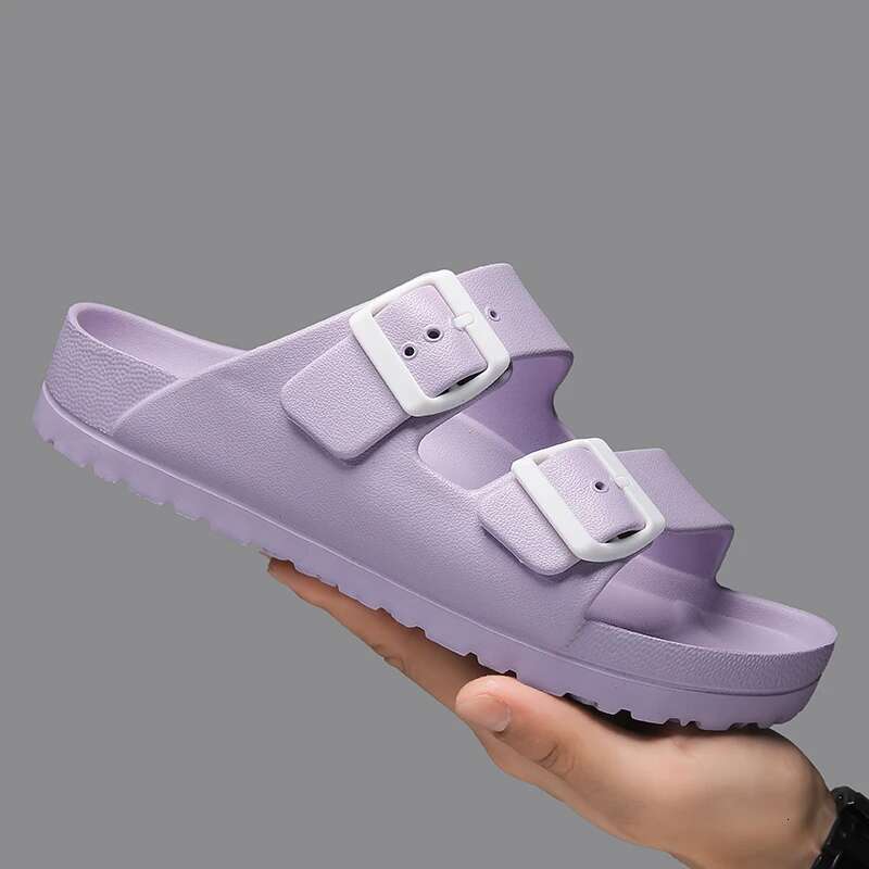 2025 Summer New Women's Classic Designer Fashion Slippers Double Button Beach Sandals Comfortable and Lightweight EVA