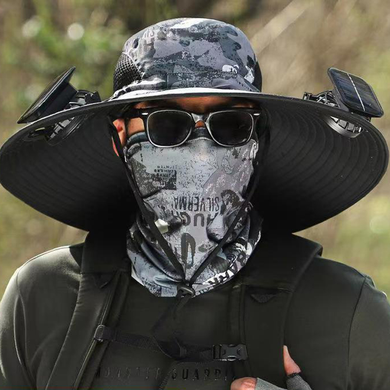 Solar Fan Cap Sunhat Wide Brim Hats Caps Fashion Accessories Sunbonnet Solar Energy Power Sun Protection Cooling Unisex Multiple Fans