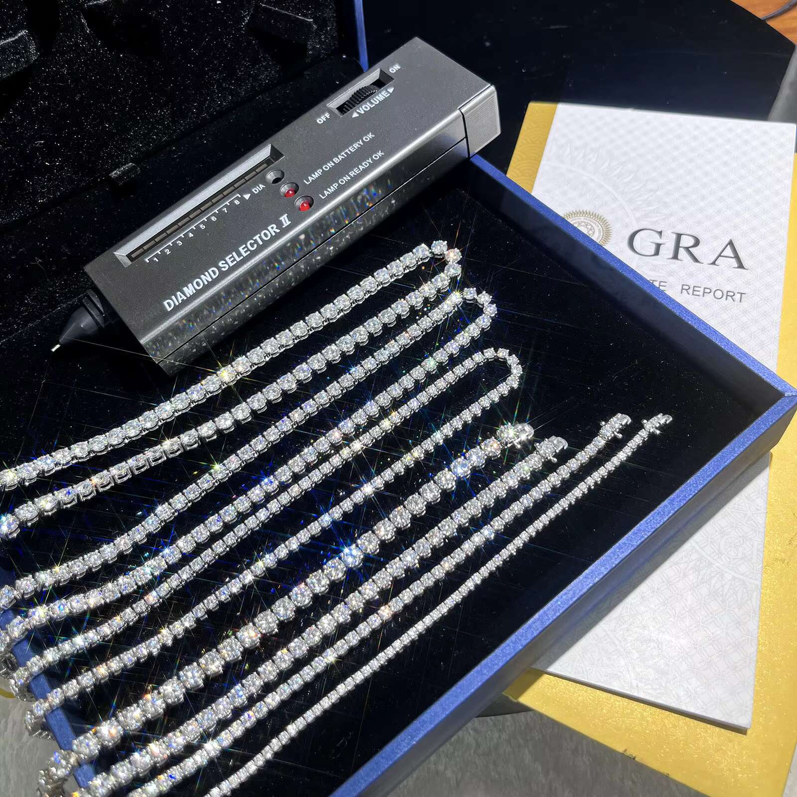 Ready to Ship Moissanite Chain 925 Silver 3mm Tennis Chain Vvs Moissanite 6-9 Inch Tennis Bracelet Iced Out Jewelry Hiphop Man
