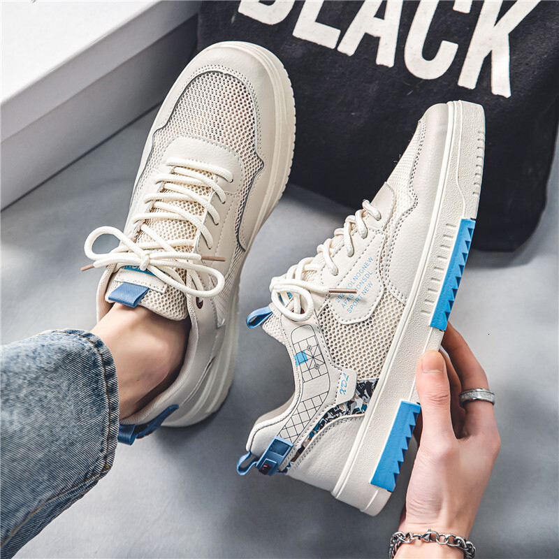 2025S New Trend Designer Spring Breathable Thin Mesh Versatile Sports And Leisure Small White Board Men S Trendy Shoes